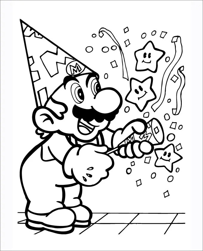 Super Mario Colouring Pages Online