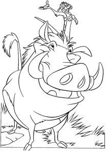 Timon and Pumbaa The Lion King Kids Coloring Pages
