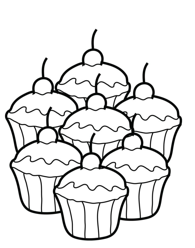 Colouring Pages Of Cakes And Cupcakes