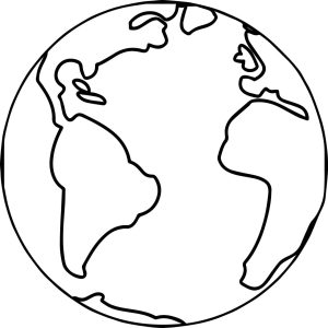 Earth Globe World Coloring Page