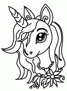 Cute Unicorn Coloring Pages How to Draw » Draw 2 Color