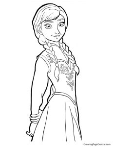 Frozen Anna 02 Coloring Page Coloring Page Central