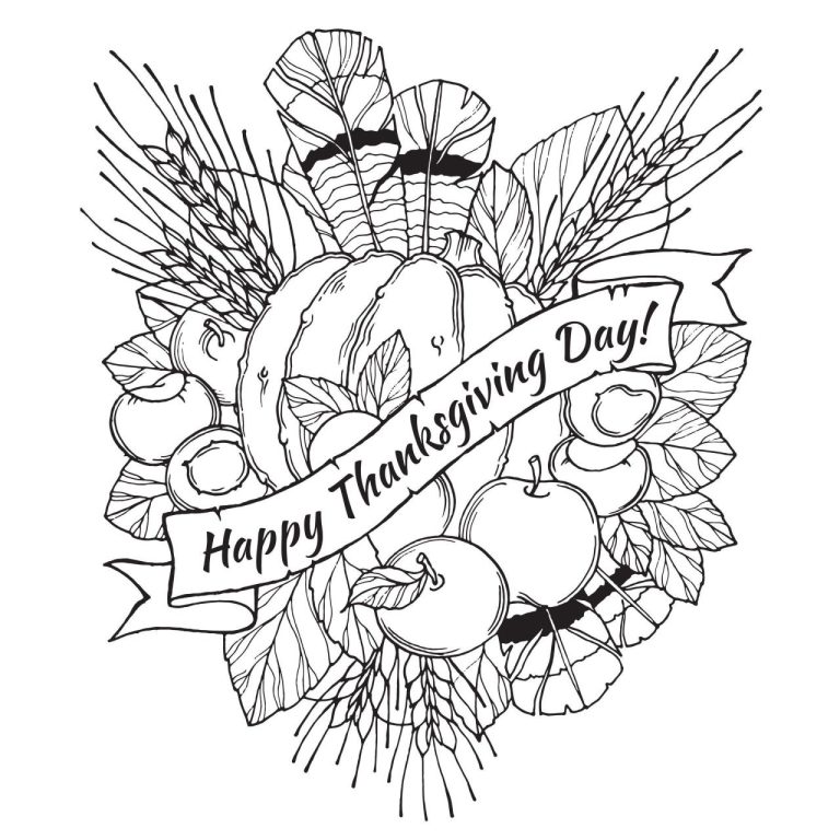 Happy Thanksgiving Coloring Pages