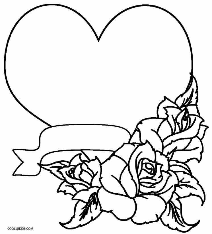Coloring Pages Of Hearts And Roses