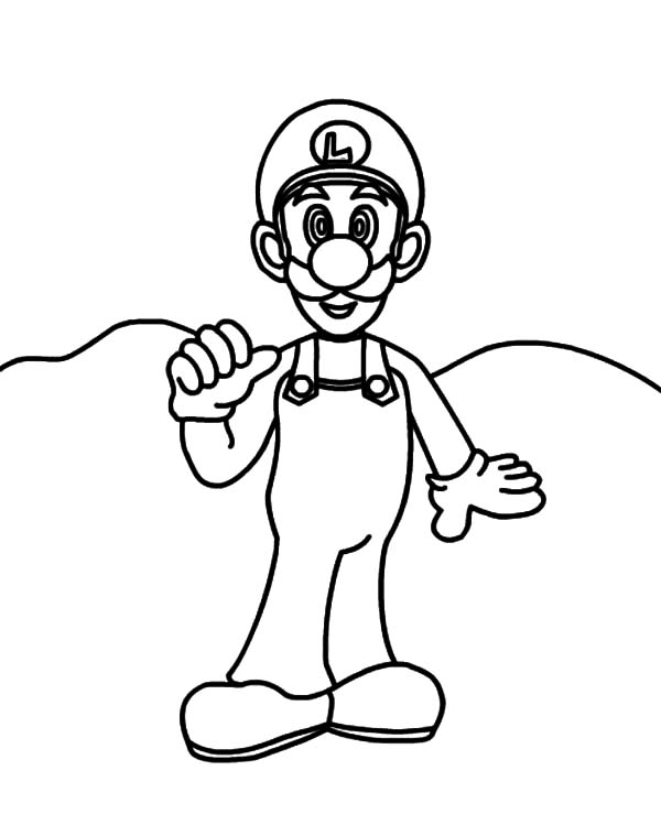 How To Draw Luigi Coloring Pages Download & Print Online Coloring