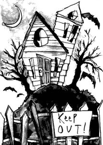 Keep Out From Haunted House Coloring Page Kids Play Color
