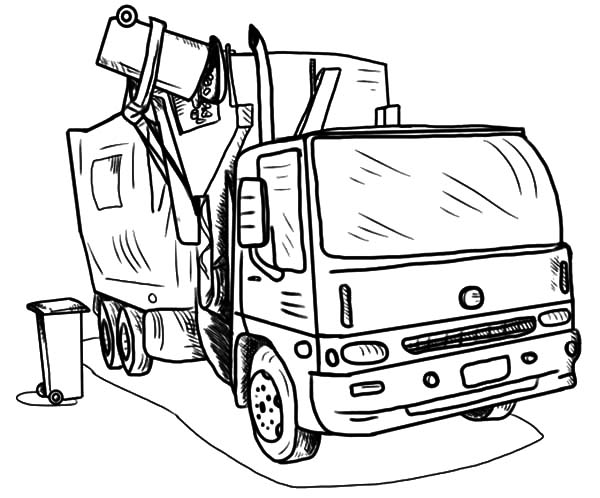 Coloring Page Garbage Truck