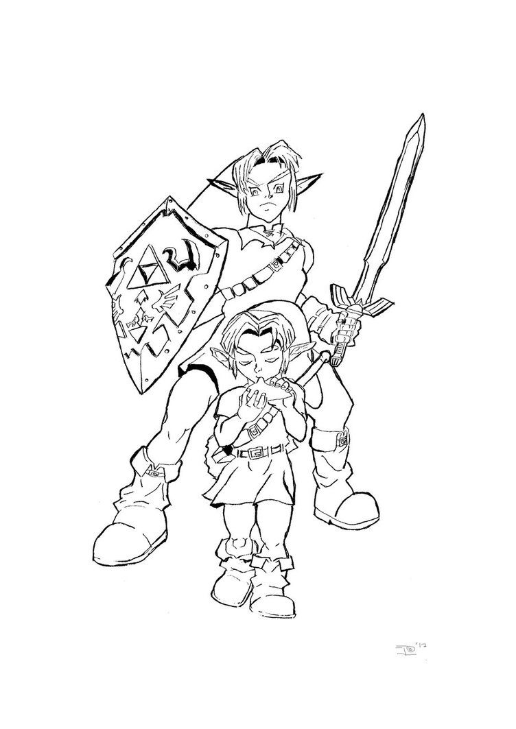 Zelda Coloring Page Link