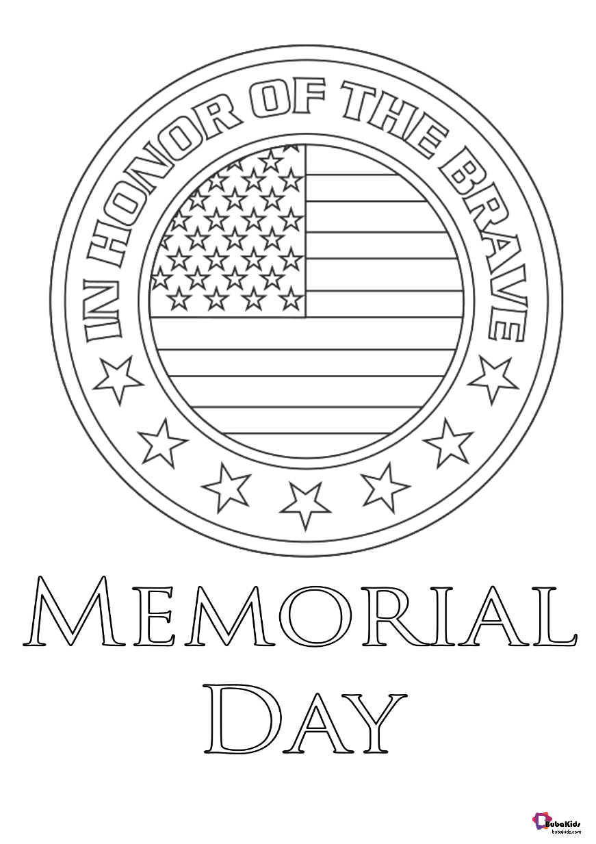 Memorial day printable coloring page