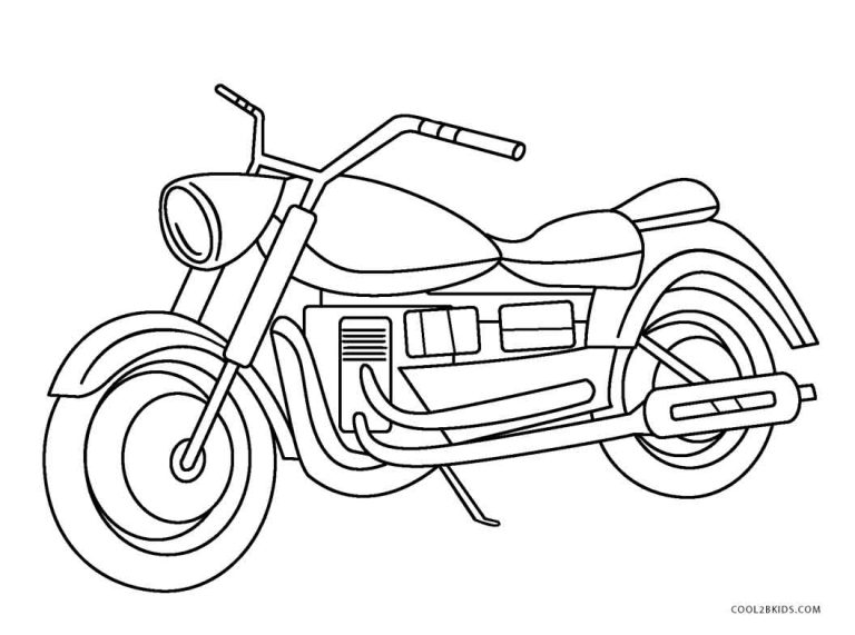 Motorcycle Coloring Pages Easy