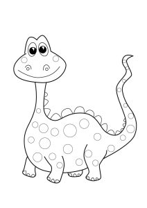 Preschool Dinosaur Coloring Page Easy to Color for Kids Print Color Craft