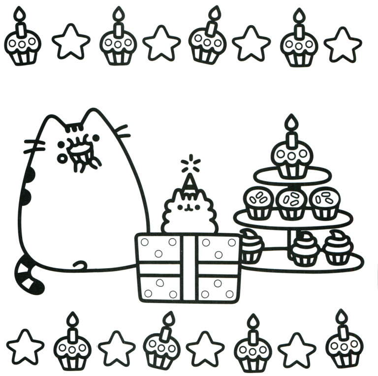 Pusheen Cat Coloring Pages