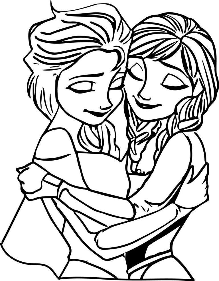 Anna And Elsa Colouring Pages Free