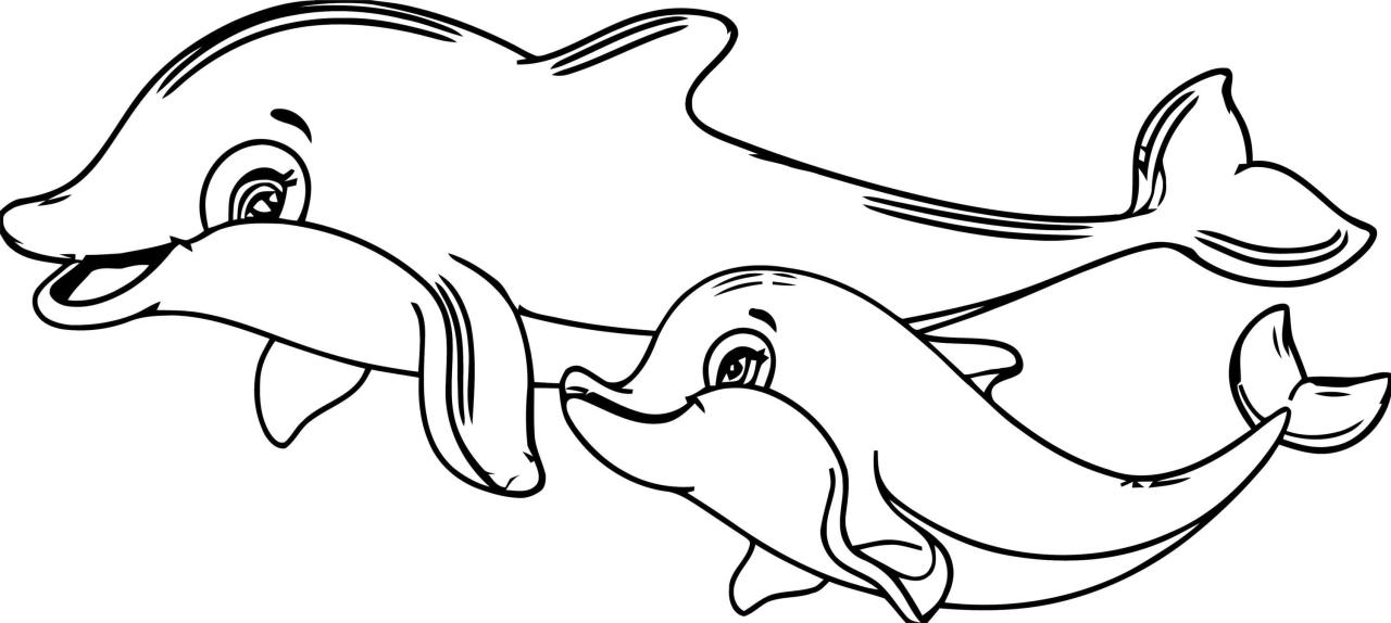 Dolphins Coloring Pages. 100 Pictures Free Printable