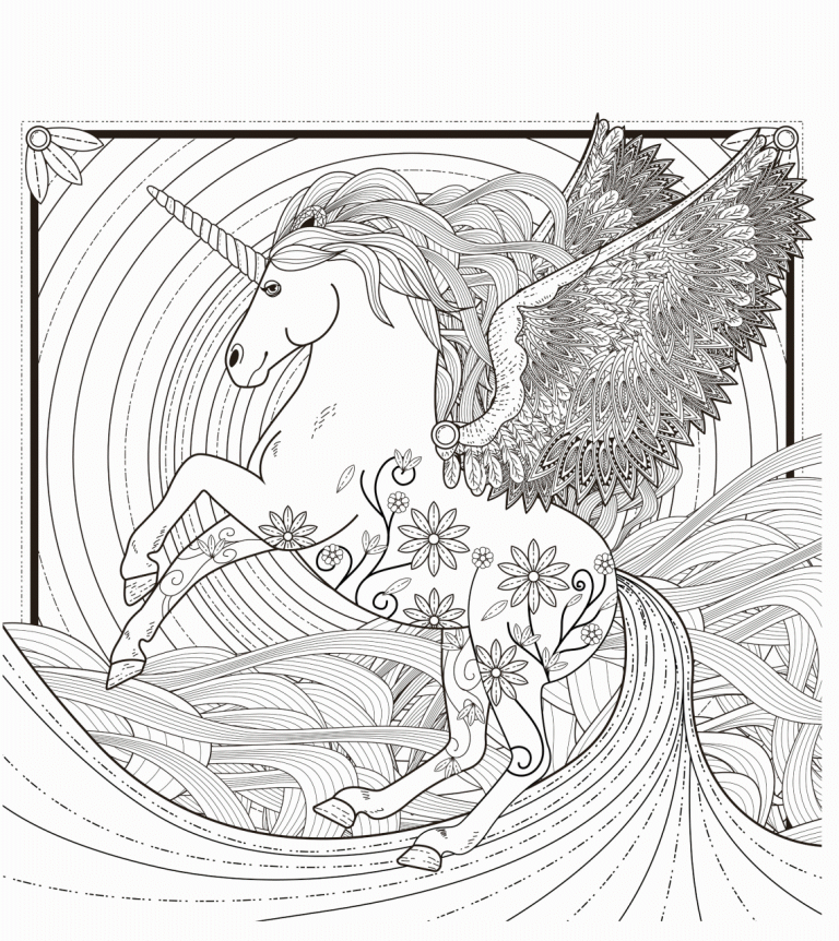 Realistic Unicorn Coloring Pages