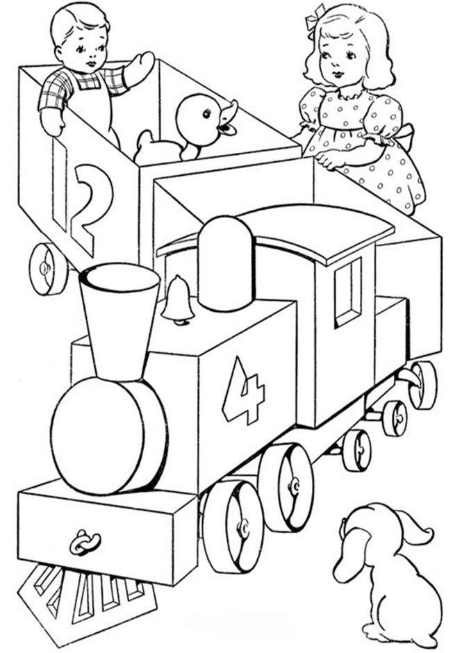 Train Coloring Pages Easy