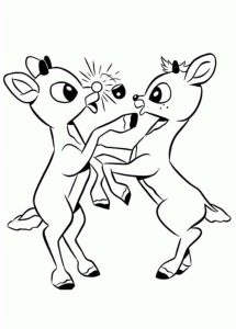 Rudolph And Clarice Playing Coloring Page Color Luna