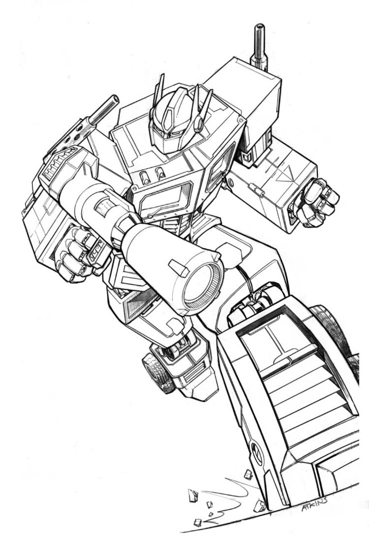 Transformer Coloring Pages Optimus Prime