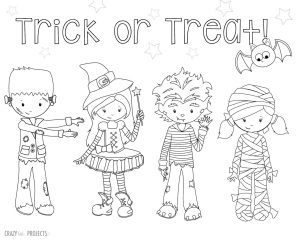 Trick or Treat Coloring Page Crazy Little Projects