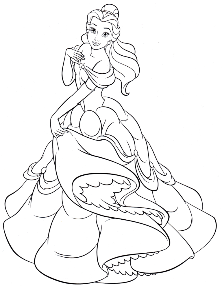 Belle Colouring Pages