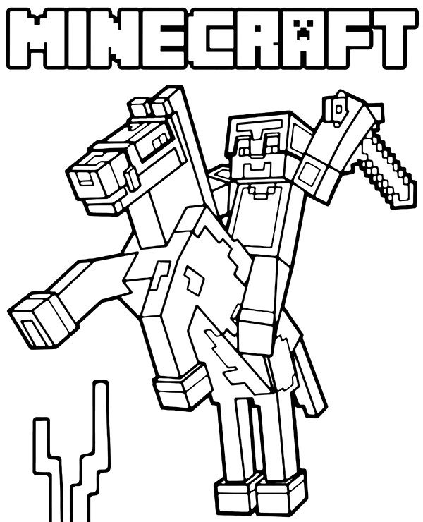 Printable Coloring Pages Minecraft Steve