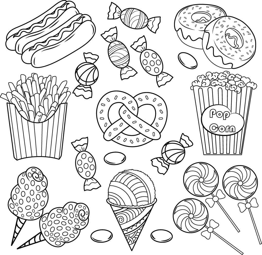 Food Cute Coloring Pages