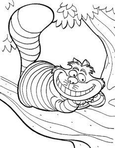 Alice In Wonderland Cat Coloring Pages at Free