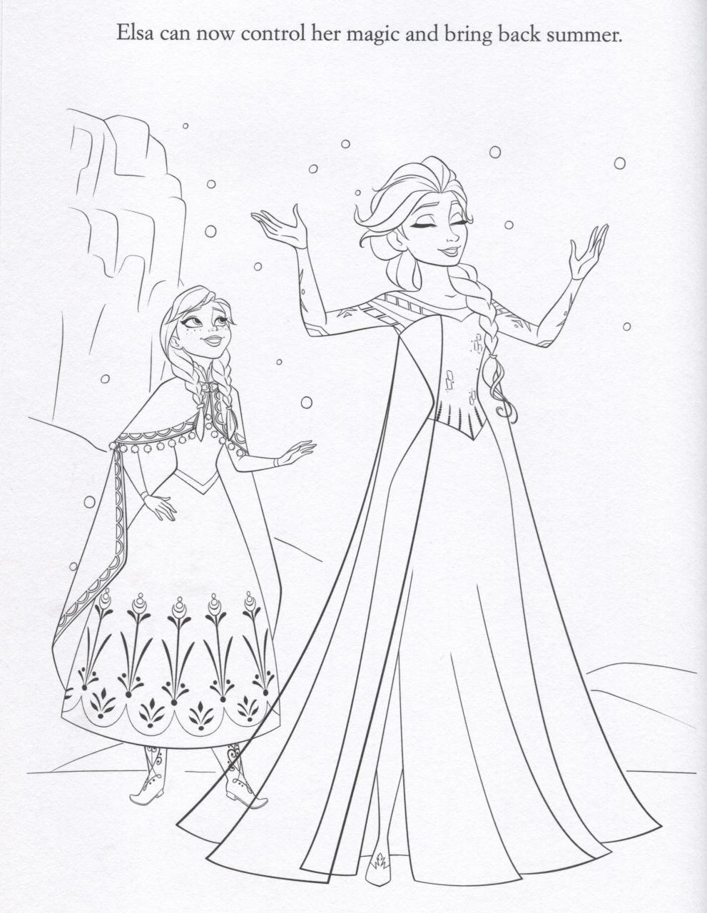 Frozen Anna And Elsa Coloring Pages
