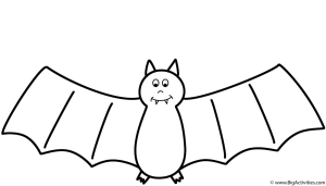 Bat Coloring Page (Halloween)