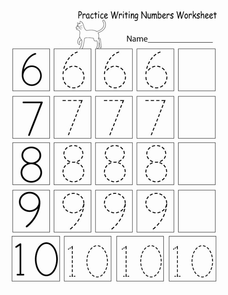 Free Printable Kindergarten Worksheets Numbers