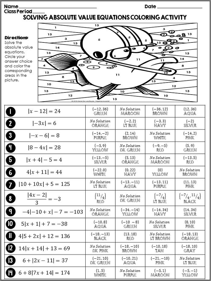 Graphing Absolute Value Functions Worksheet Answers Algebra 2