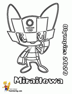 Olympics Mascot Coloring Pages Free Olympic Flags Torches