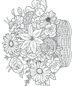 Black And White Coloring Pages Of Flowers at Free