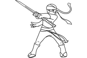Print & Download The Attractive Ninja Coloring Pages for Kids Activity