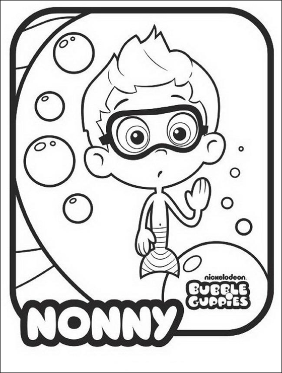Bubble Guppies Coloring Pages Nonny