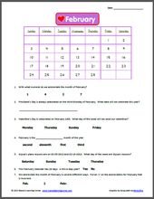 Printable Calendar Worksheets For Grade 2