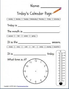 Calendar Worksheets For Grade 1 Pdf