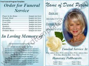 Free Funeral Program Template Download Page MS Word Templates