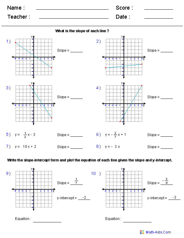 Graphing Linear Equations Word Problems Worksheet Answer Key Pdf