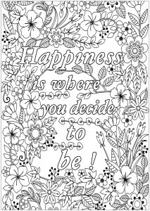 Happiness is where you decide to be Positive & inspiring quotes Adult