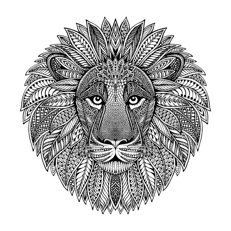 Coloring Page Lion Head