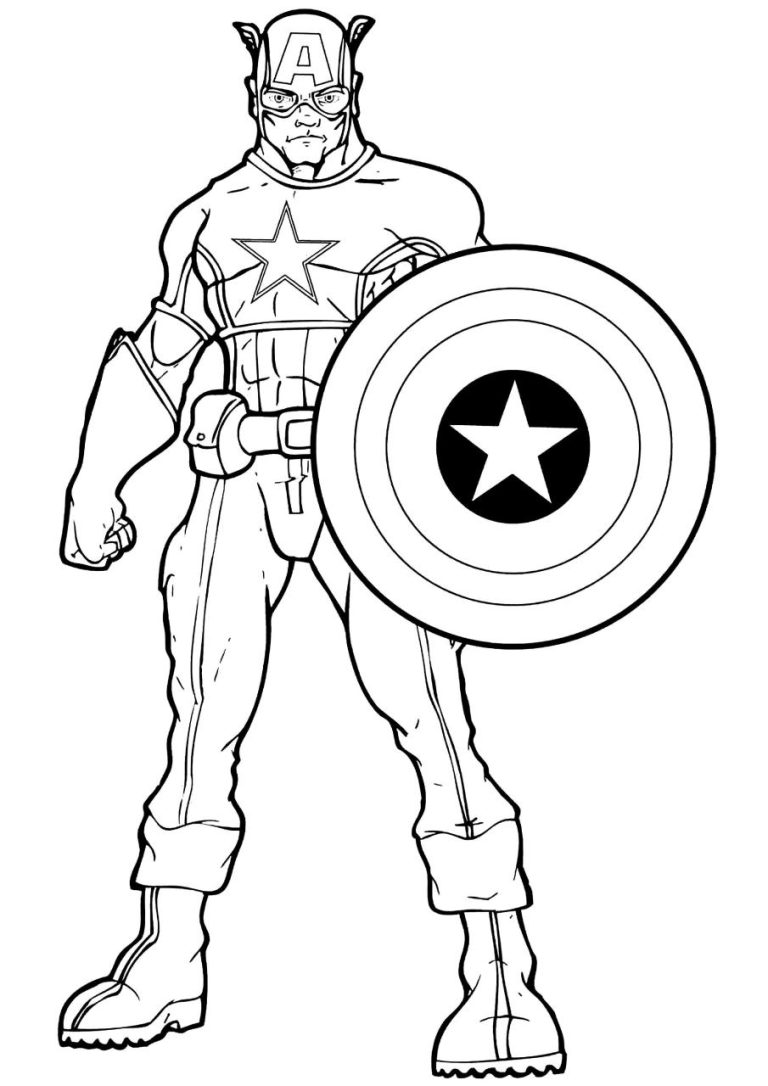 Captain America Coloring Page Free