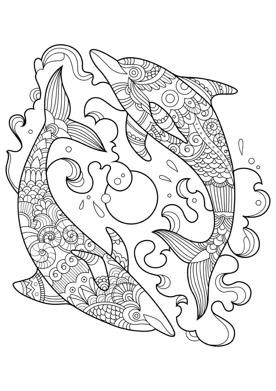Dolphins to color for children Dolphins Kids Coloring Pages