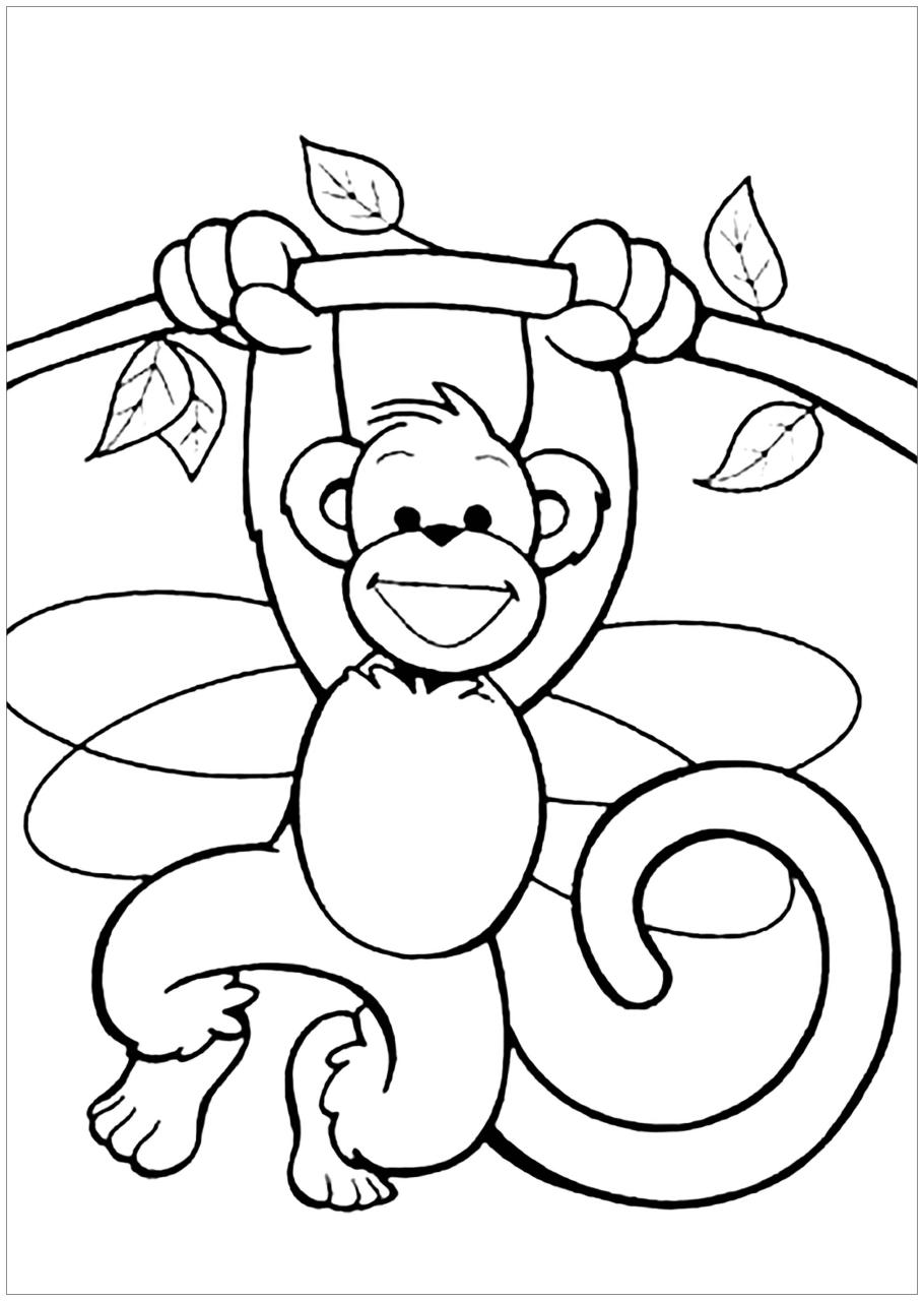 Monkeys to download for free Monkeys Kids Coloring Pages