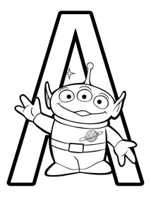 DISNEY PIXAR ALPHABET COLOURING PAGES in 2020 Alphabet coloring pages