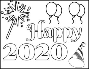 Happy New Year 2020 Coloring Pages Coloring Home