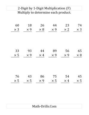 Grade 5 Math 2 Digit Multiplication Worksheets