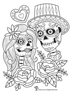 Day of the Dead Adult Coloring Pages With Sugar Skulls! Woo! Jr