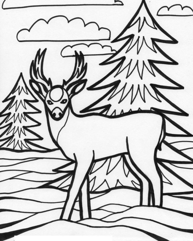 Deer Color Pages Printable
