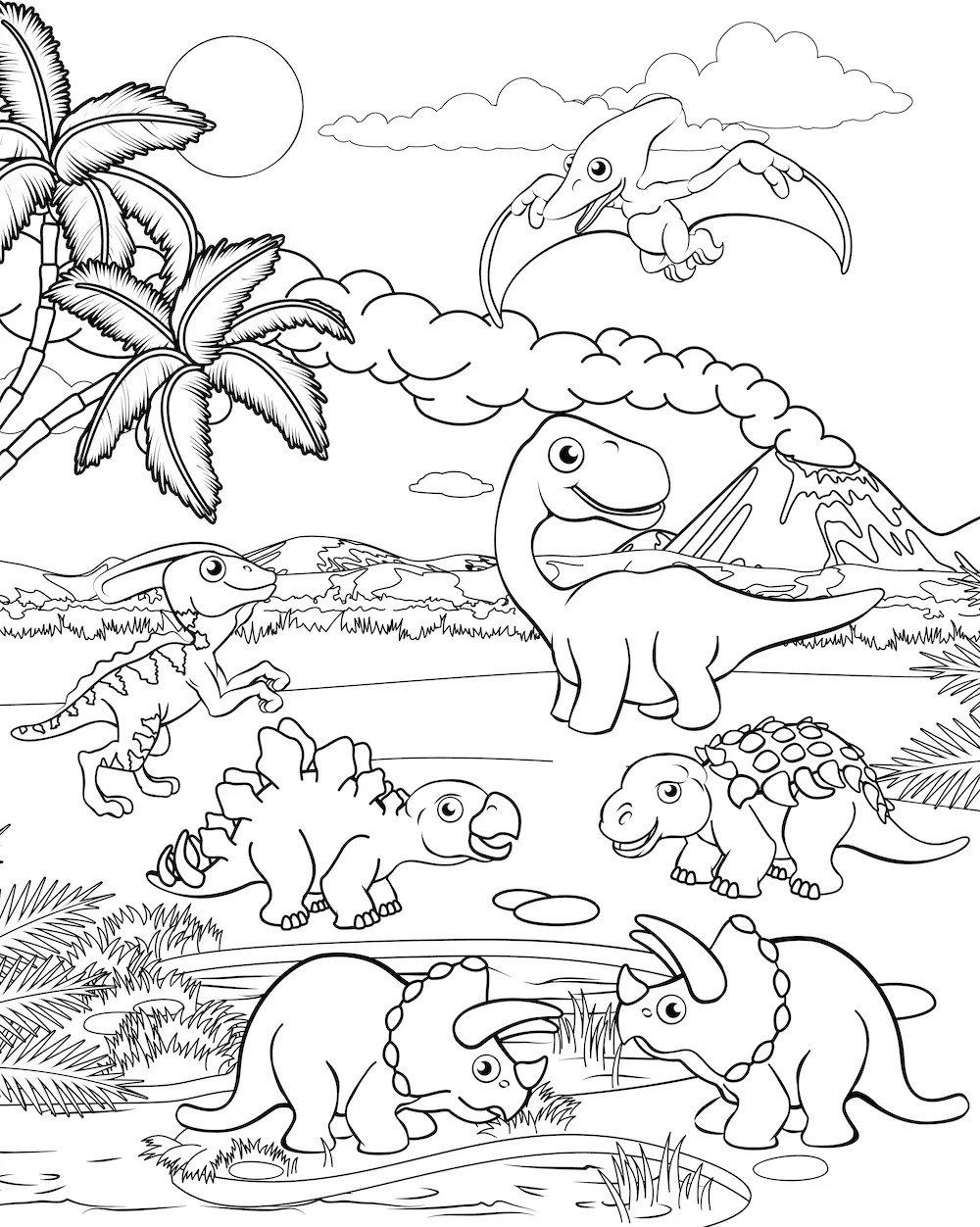 Free Dinosaur Coloring Pages to Download (PDF) VerbNow